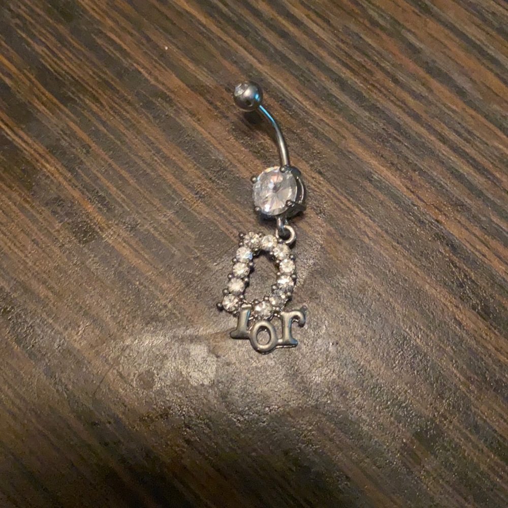 Beautiful silver Dior belly ring